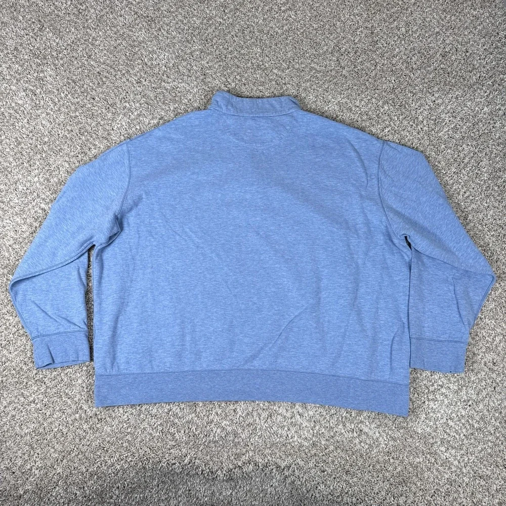 Polo Ralph Lauren Quarter Zip Mens 2XB Performance Pullover Heather Blue Sweater